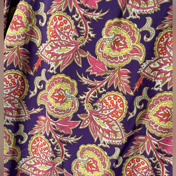 Ann Taylor LOFT Petites Purple Paisley Print Long Sleeved Midi Dress Sz XSP - Picture 5 of 16